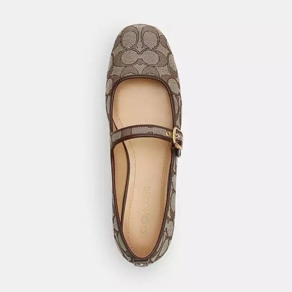 NEW Coach C Rivet Mary Jane In Signature Jacquard Oak/Maple CAP82 us9 - Picture 11 of 12